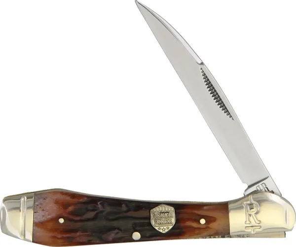 Rough Ryder Wharncliffe Brown Stag Bone knives RR1803