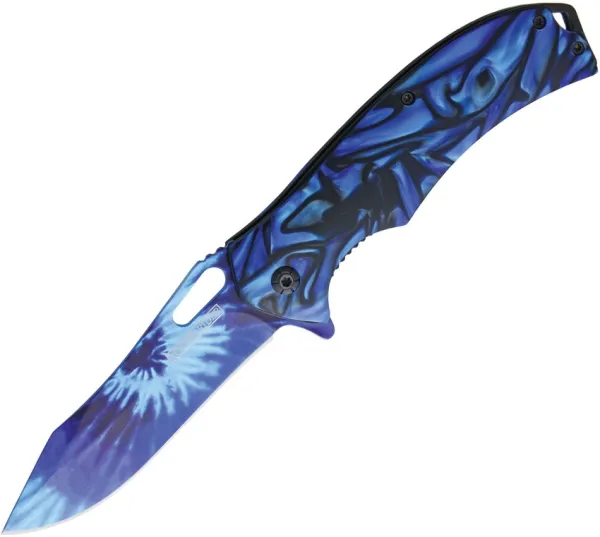 Rough Ryder Tie Dye Linerlock A-O Blue knives RR1912