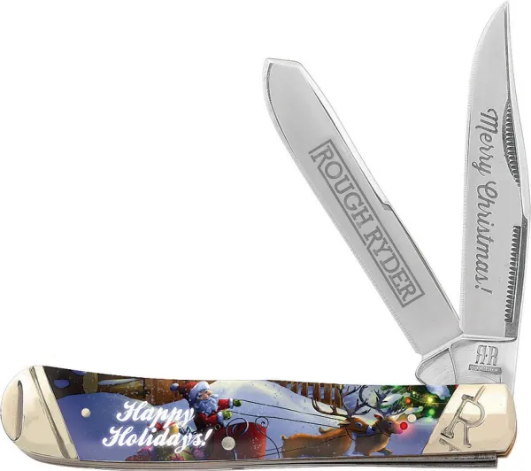 Rough Ryder Merry Christmas Trapper knives RR2079