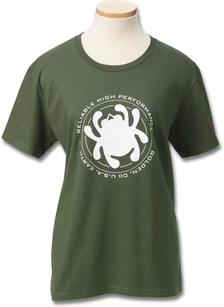 Spyderco Womens T-Shirt Green Bug L knives SCTSWRHPL