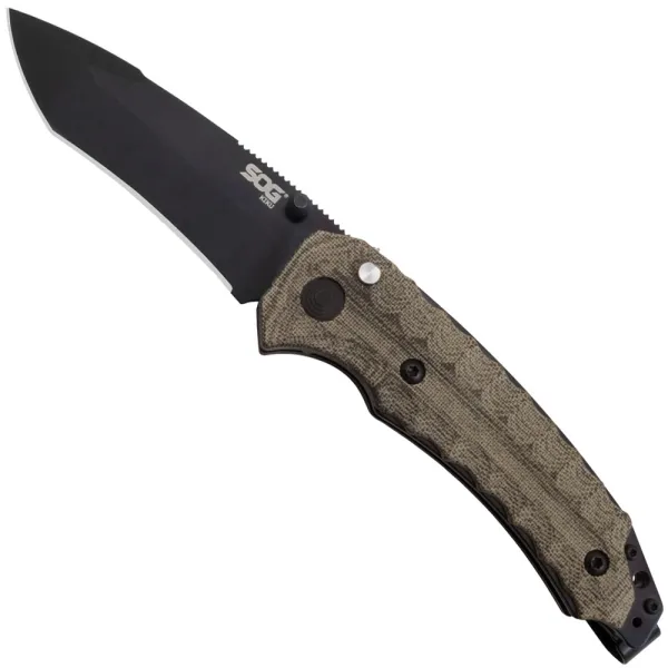 SOG Kiku Button Lock Black knives SOGKU3002