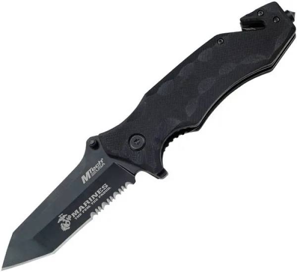USMC Marines SGT Linerlock Black knives USMA1028BS