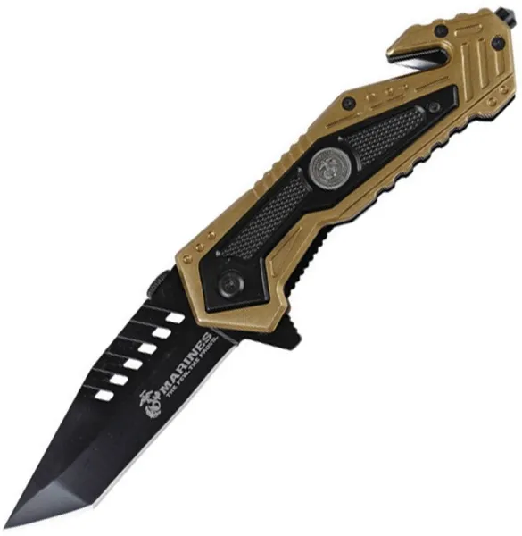 USMC Salvager Rescue Linerlock A-O knives USMA1033TN