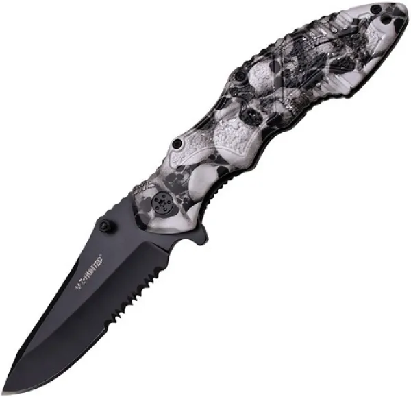 Z-Hunter Linerlock A-O Gray Skull ZB098HGYS