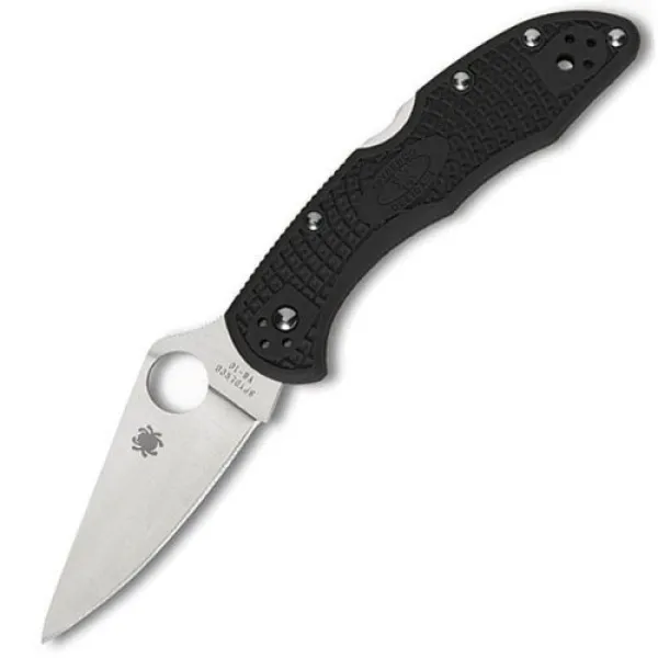 Spyderco Delica 4-black Hndl-plain Edge knives C11FPBK