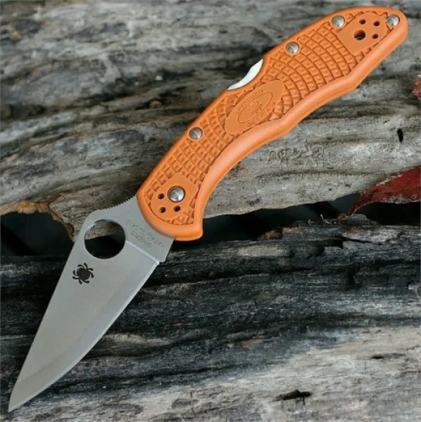 Spyderco Delica4 Brnt Orng Hap40 knives C11FPBORE