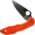 Spydreco C11FPOR Delica 4--Lightweight Orange Handle/Flat Ground/Plain Edge