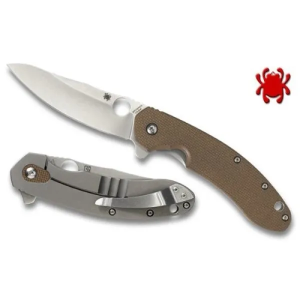 Spyderco Southard Folder--Brown G-10 & Titanium Handle-Plain Edge SPC156GPBN