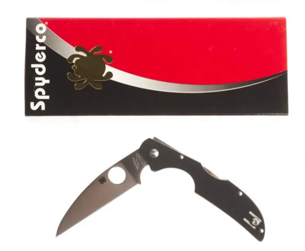 Spyderco Kiwi 4--Black G-10 Handle-Plain Edge SPC178GP4