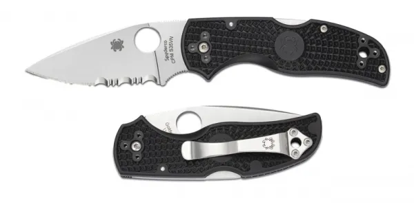 Spyderco Native 5-black Hndl-combo knives C41PSBK5