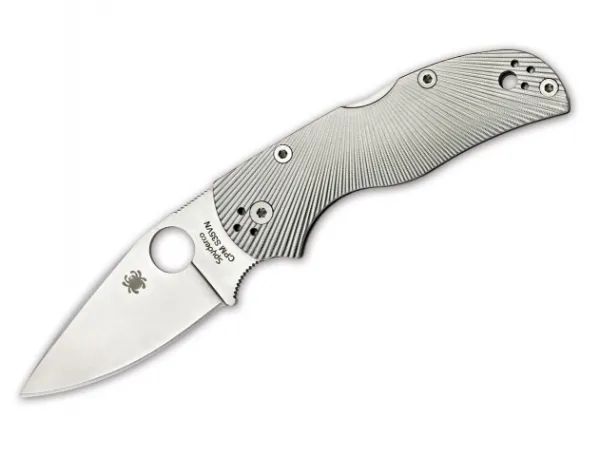 Spyderco Native5 Fluted Tit Plain Edge knives C41TIFP5