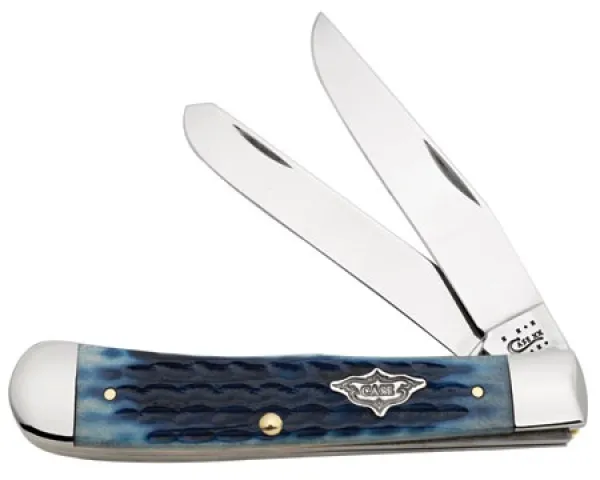 Case Trapper Knife & Calypso Blue Jigged Bone Handle CA10336