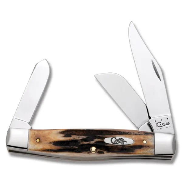 Case Large Stockman Burnt Stag Knife 10400 CA10400