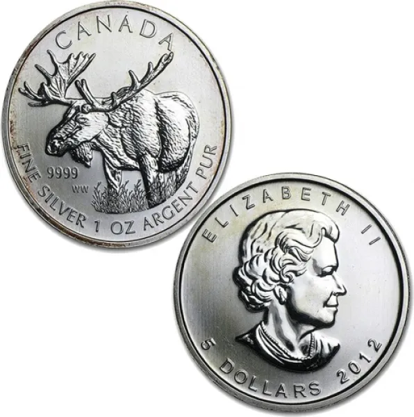 2012 Canadian Silver Moose 1 oz Coin .9999 Fine CANADIAN_2012_SILVER_MOOSE_1_OZ