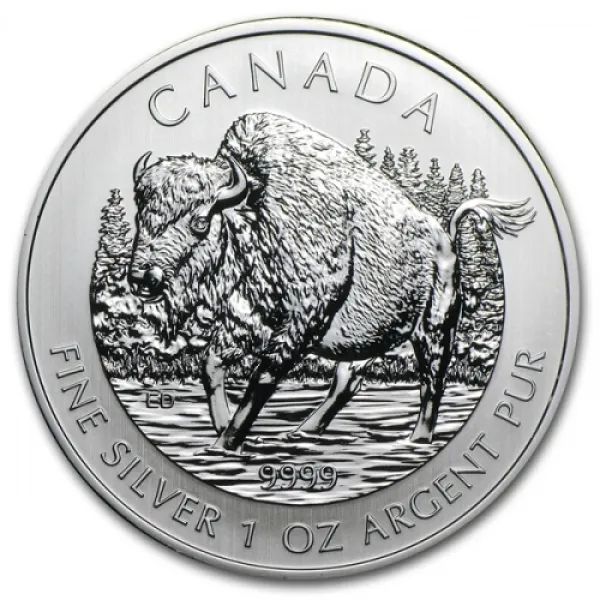 2013 Canadian Silver Wood Bison 1 oz Coin .9999 Fine CANADIAN_2013_SILVER_WOOD_BISON_1_OZ
