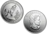 2015 Canadian Silver Grey Wolf 3/4 oz Coin .9999 Fine