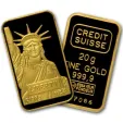Credit Suisse 20 Gram Gold Bar .9999 Fine