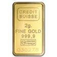 Credit Suisse 2 Gram Gold Bar .9999 Fine