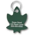 Marijuana Leaf Pet I.D. Collar Tag
