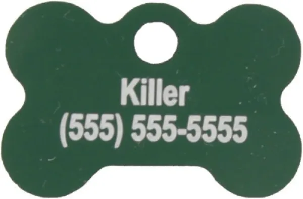 Red Dog Bone Pet I.D. Collar Tag ENGRAVEDPETIDTAGREDBONE