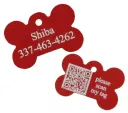 Red Dog Bone Pet I.D. Collar Tag with Geolocation Tracking System