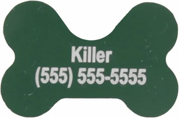 Green Dog Bone Pet I.D. Collar Tag ENGRAVEDPETIDTAG_BONE_GREEN