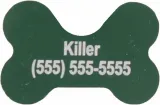 Green Dog Bone Pet I.D. Collar Tag