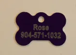 Purple Dog Bone Pet I.D. Collar Tag