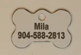 White Dog Bone Pet I.D. Collar Tag
