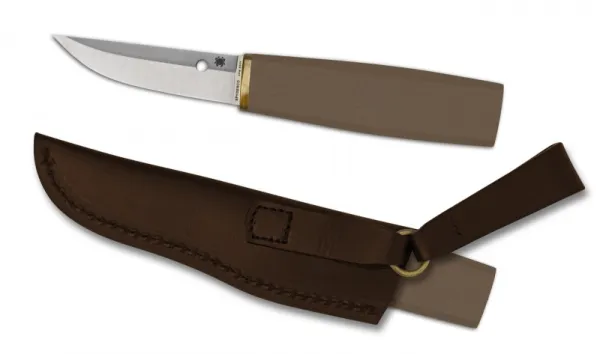 Spyderco Puukko Brn Sandblast Plain knives FB28GBNP