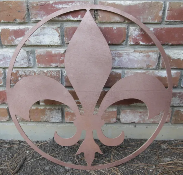 Fleur de Lis Wooden Wall Plaque Pediment - 22 Inch - You Pick Color FLEURDELISCIRCLE22INCH_PICKCOLOR
