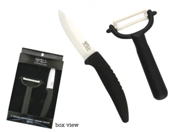 Hen & Rooster Two Piece Ceramic Paring Set knives HRI020