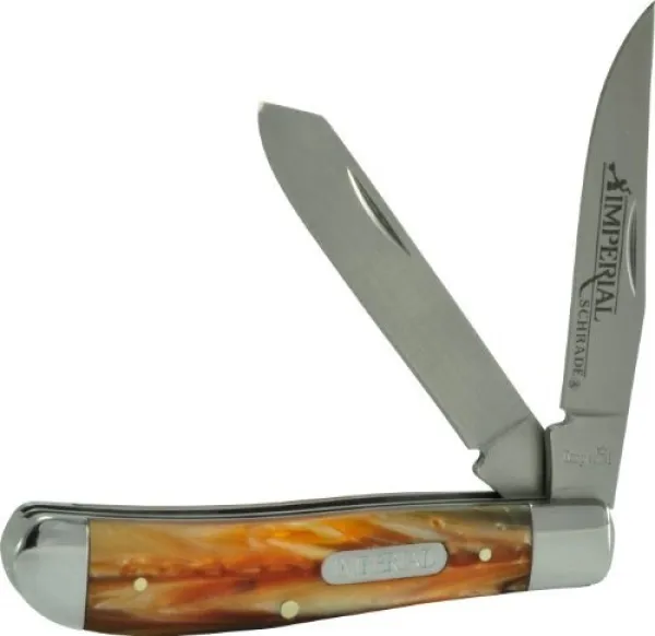 Imperial Schrade Medium Brown Marble Trapper knives IMP15T