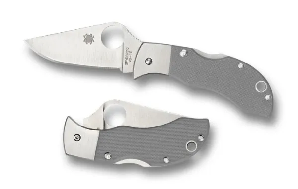Spyderco Manbug--Lightweight G-10 Gray Handle-Plain Edge Only 4 Left SPMGGYP