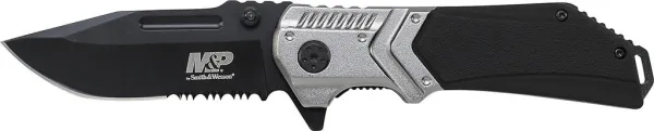 Smith and Wesson M&p Clip Fldr-grey-black Hndl Knives MP12S