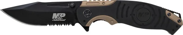 Smith and Wesson Black-gold Handle-drop Point Knives MP13BS