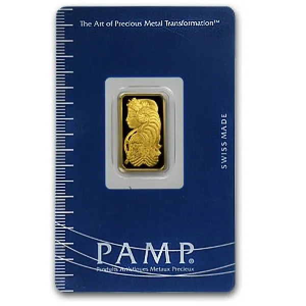 Pamp Suisse 5 Gram Gold Bar .9999 Fine (In Assay) PAMP_SUISSE_5_GRAM