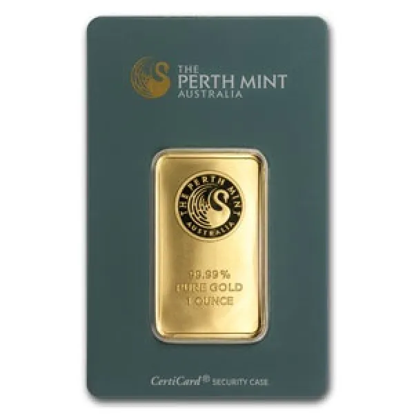 Perth Mint 1 Ounce Gold Bar .9999 Fine (In Assay) PERTH_MINT_1_OZ_GOLD