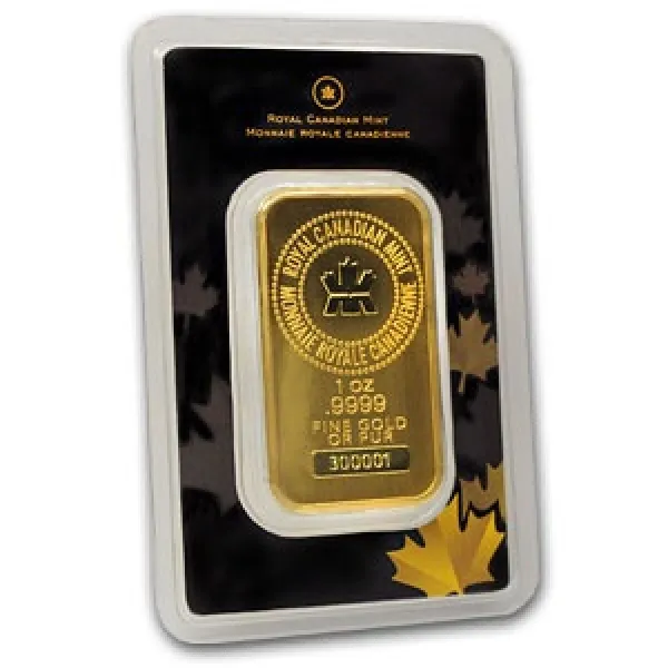 Royal Canadian Mint 1 Ounce Gold Bar .9999 Fine (In Assay) ROYAL_CANADIAN_MINT_1_OZ_GOLD
