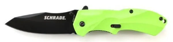 Imperial Schrade Assist Blk Bld Green Hndl knives SCHA7GR