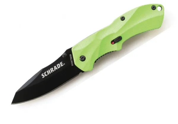 Imperial Schrade Small Assist Blk Bld Grn Hnd knives SCHA7SMGR