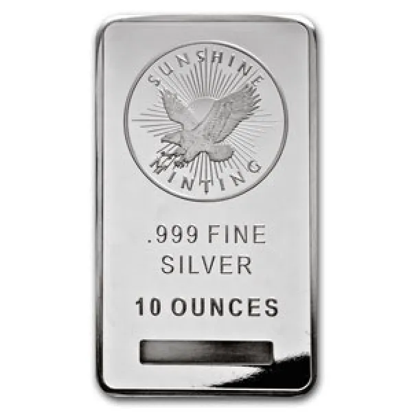 Sunshine Mint 10 oz Silver Bar .999 Fine SUNSHINE_SILVER_BAR_10_OZ