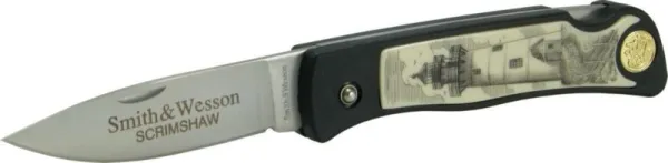 Smith and Wesson Lighthouse Scrimshaw Knife SW316