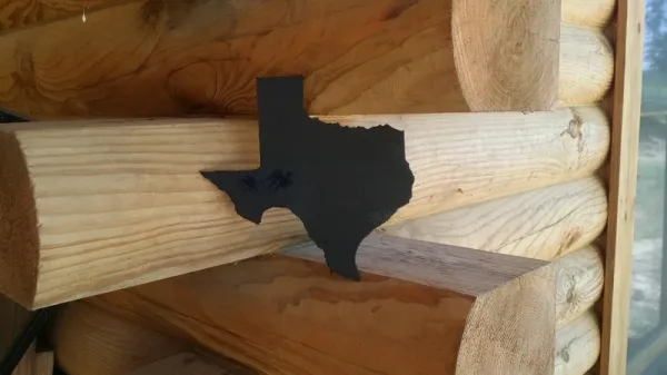 Texas Wooden Plank Wall Pediment Decor 8x8 - Black TEXASPLANK8INCHBLACK