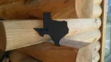 Texas Wooden Plank Wall Pediment Decor 8x8 - Black