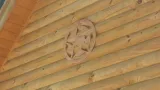 Texas Inside Texas Star Wooden Wall Plaque Pediment - 22 Inch - Natural Unfinished