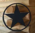 Texas Star Wooden Wall Plaque Pediment - 22 Inch - Black