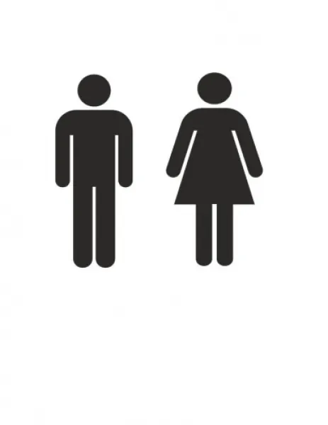 Men Women Restroom Bathroom Vinyl Decal 11x11 Black men_women_vinyl_decal_11x11_black