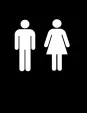 Men Women Restroom Bathroom Vinyl Decal  6x6 White