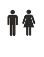 Men Women Restroom Bathroom Vinyl Decal  9x9 Black